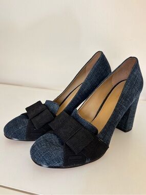 Michael Kors Denim Block Heel with Bows